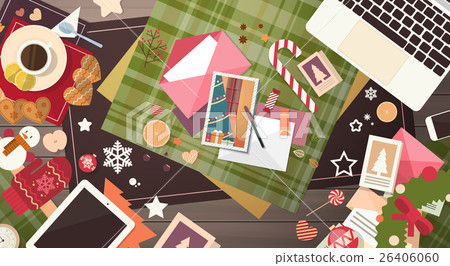 Decorated Workspace Desk Copy Space Top Angle View 26406060