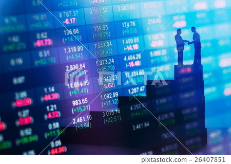 Silhouette of businessmen shaking hand 26407851