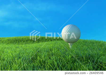 Golf ball on the green. 26409546