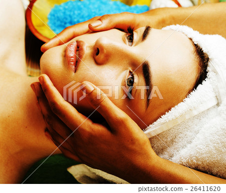 stock photo attractive lady getting spa treatment 26411620