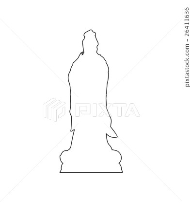Guanyin Statue Path on the white background 26411636