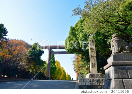 Yasukuni Shrine Otorii and Ginko buns Yasukuni Shrine Otorii and Ginko buns 26411696