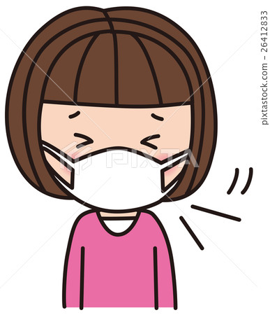 個性面部表情面具咳嗽女孩 26412833