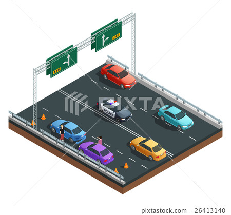 Car Accidents Isometric Composition - Stock Illustration [26413140] - PIXTA