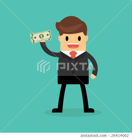 Businessman holding dollar.bribe, donation, payday 26414002