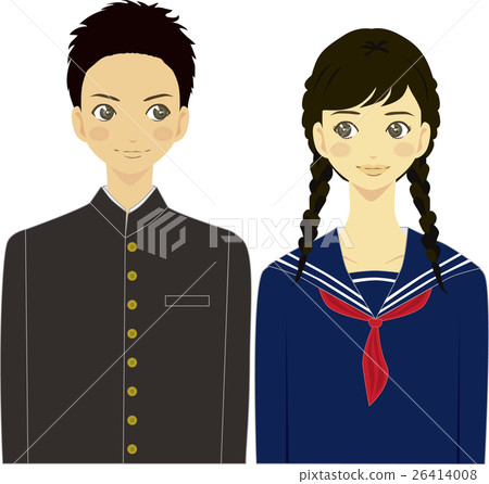 Junior high school students looking at each other Junior high school students looking at each other 26414008