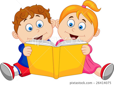 Children reading a book 26414075
