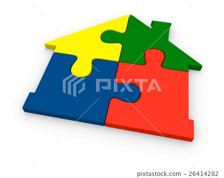 House made of puzzle pieces 26414282