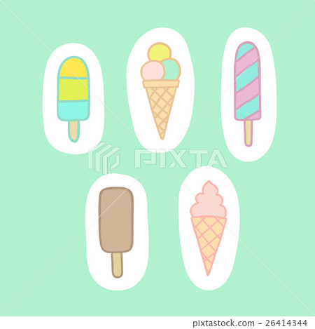 Set of cartoon ice creams. Can be used like Set of cartoon ice creams. Can be used like 26414344