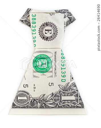 Dollar origami dress isolated on white background Dollar origami dress isolated on white background 26414690