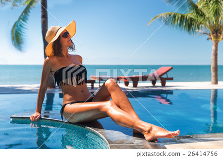 slim woman in s straw hat and sunglasses sunbath slim woman in s straw hat and sunglasses sunbath 26414756