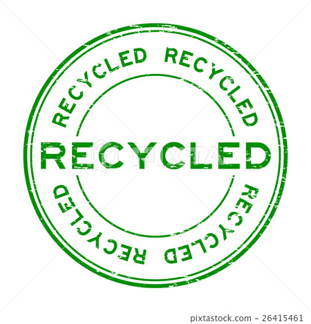 Grunge green recycled rubber stamp 26415461