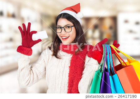 Christmas Shopping woman with a bags for christmas Christmas Shopping woman with a bags for christmas 26417190