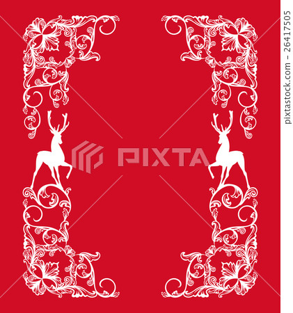 christmas vector frame with deer silhouettes 26417505