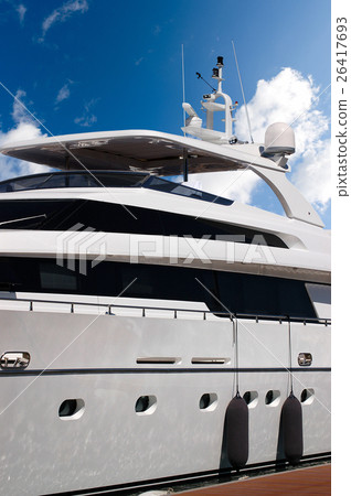 Luxury Yacht on Blue Sky with Clouds 26417693