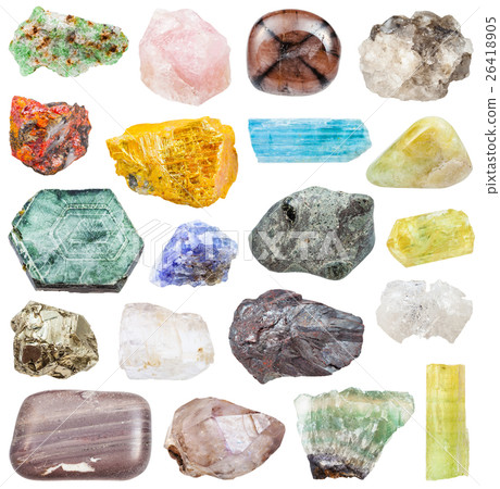 set of various mineral stones set of various mineral stones 26418905