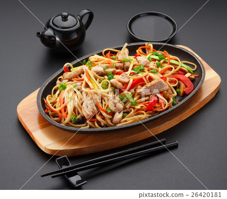 Asia food. Udon noodles with chicken Asia food. Udon noodles with chicken 26420181