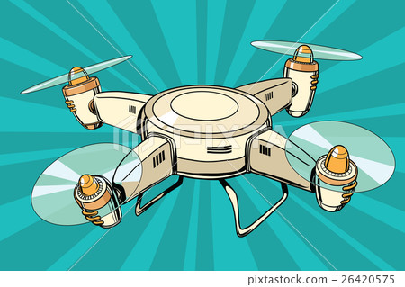 quadcopter toy aircraft pop art illustration 26420575