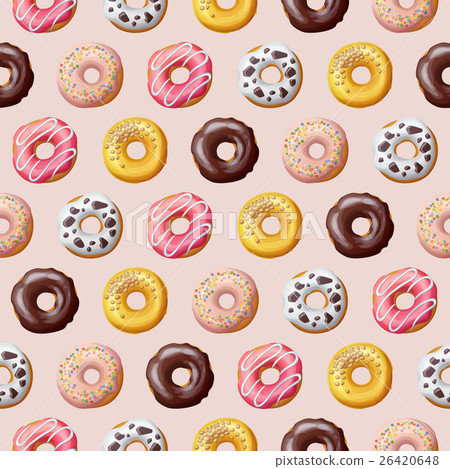 Donut seamless pattern. Vector illustration 26420648