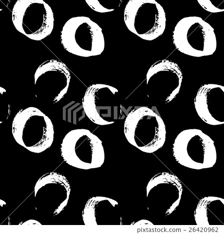 Seamless pattern with hand drawn grunge circles 26420962