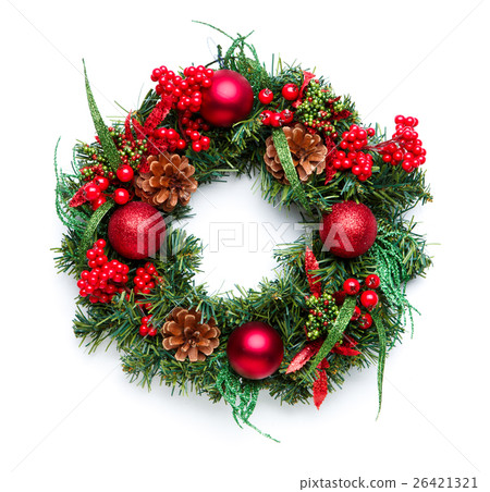 Advent wreath on white background 26421321