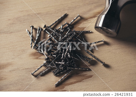 iron hammer, nail, hammer 26421931