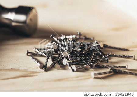 nail, iron hammer, clamp 26421946
