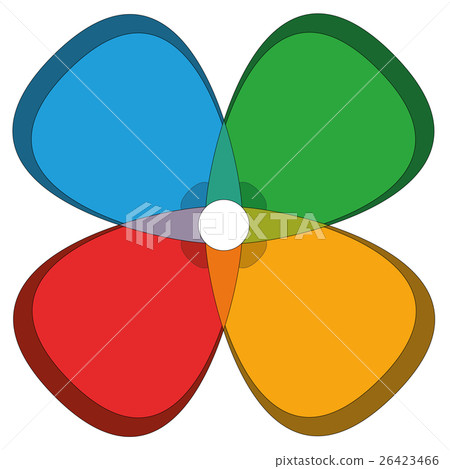 Four Basic Colors Cloverleaf Flower 26423466