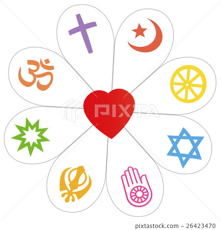 Religions Peace Flower Heart Symbol 26423470