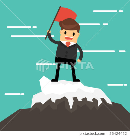 Businessman on a Mountain peak, success Businessman on a Mountain peak, success 26424452