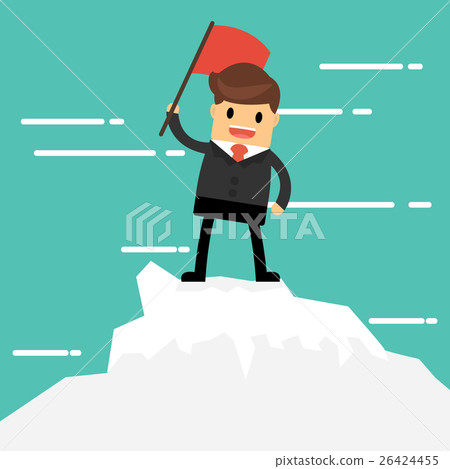 Businessman on a Mountain peak, success 26424455