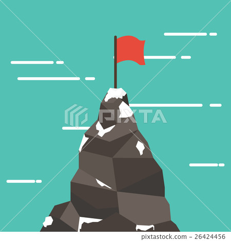 Businessman on a Mountain peak, success 26424456