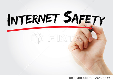 Hand writing Internet safety with marker 26424836