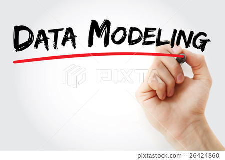 Hand writing data modeling with marker 26424860