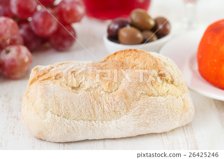 bread on white table bread on white table 26425246