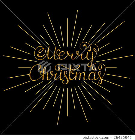 Christmas Inscriptions christmas inscription with gold rays - Stock Illustration [26425945 ...