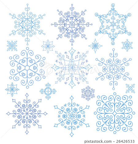 Snowflakes set.Christmas,New year,Winter lace Snowflakes set.Christmas,New year,Winter lace 26426533