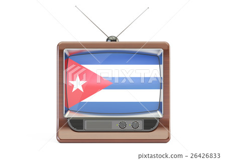 old tv with flag of Cuba. Cuban Television 26426833