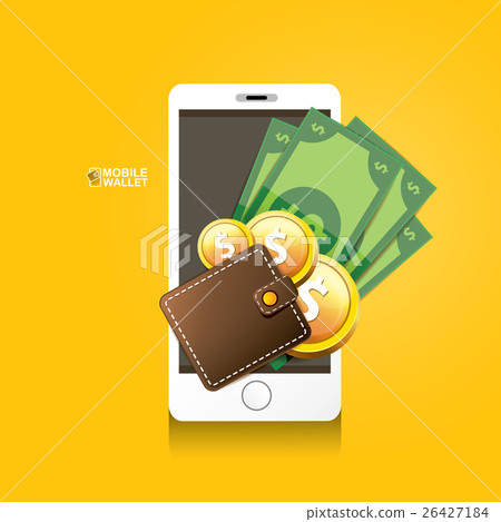 vector digital mobile e wallet vector concept 26427184