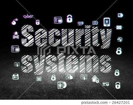 Safety concept: Security Systems in grunge dark 26427201