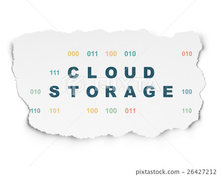 Protection concept: Cloud Storage on Torn Paper Protection concept: Cloud Storage on Torn Paper 26427212