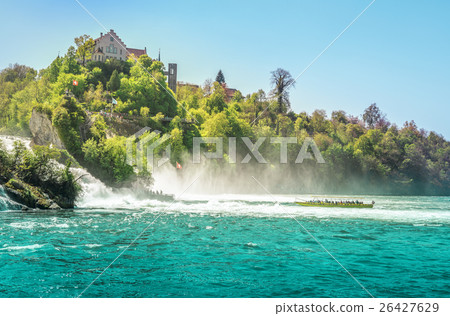Boats toward Rhine Fall 26427629