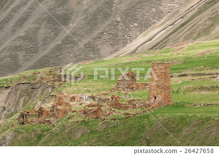 Ancient Old Stone Watchtower On Mountain 26427658