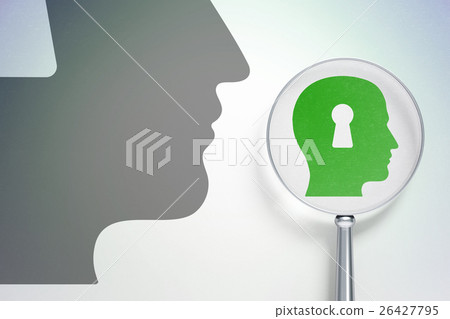 Advertising concept: Head With Keyhole with Advertising concept: Head With Keyhole with 26427795