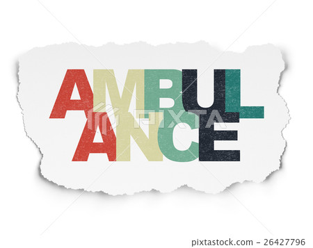 Medicine concept: Ambulance on Torn Paper Medicine concept: Ambulance on Torn Paper 26427796