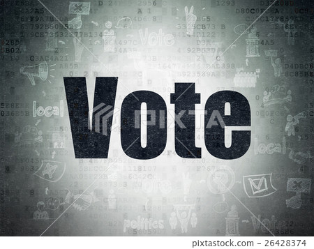 Political concept: Vote on Digital Data Paper Political concept: Vote on Digital Data Paper 26428374