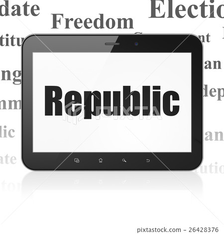 Politics concept: Tablet Computer with Republic on 26428376