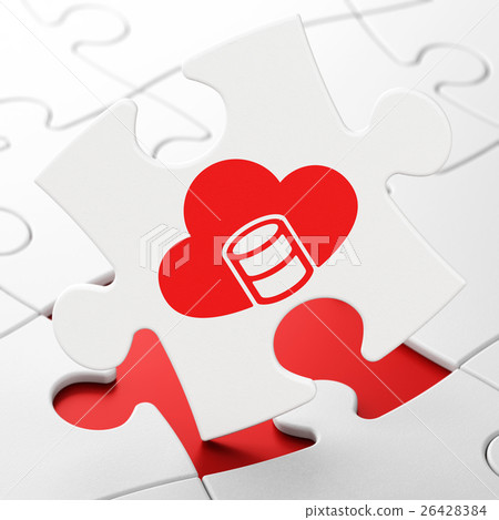 Database concept: Database With Cloud on puzzle Database concept: Database With Cloud on puzzle 26428384