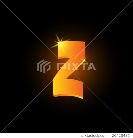 Golden arabic style letter z. Shiny latin alphabet Golden arabic style letter z. Shiny latin alphabet 26428485