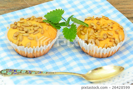 Fresh Cupcakes with Sunflower Seeds. 26428599
